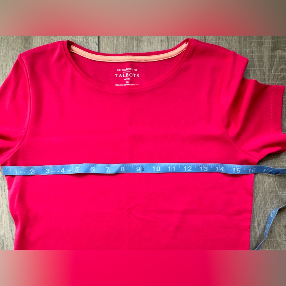 NWT Talbots Tee Pink Short Sleeve 100% Pima Cotton SMALL PETITE Top Shirt Soft - Picture 5 of 8